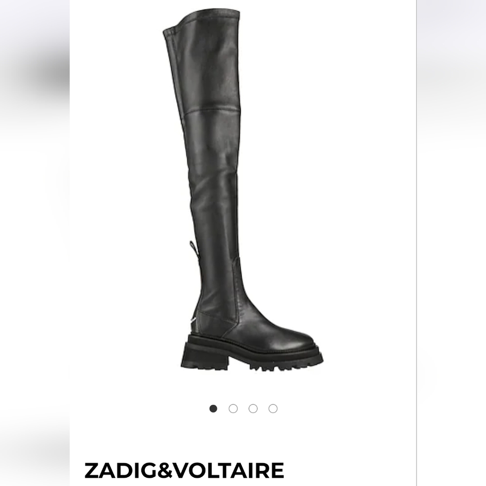 NEW $1,298 Zadig and Voltaire Chelsea High + Smooth Lamb Lambskin Leather Boots
